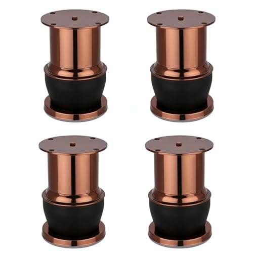 Image of JAGGER JAG410 4 inch INCH SS Steel Furniture Support Leg for Sofa, Bed, Cabinet, Wardrobe & Table | SS Strong & Durable Cabinet Support Leg | Easy Fit, Long-Lasting (4, Rose Gold /Black)