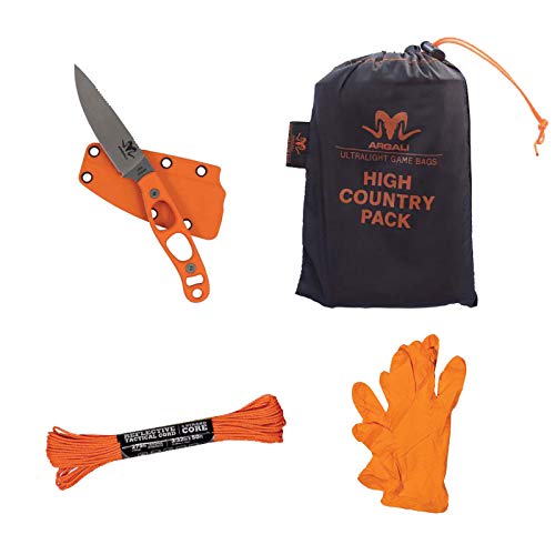 Argali Hunting Kit for Field Dressing (Sunset Orange Sheath, High Country Pack)