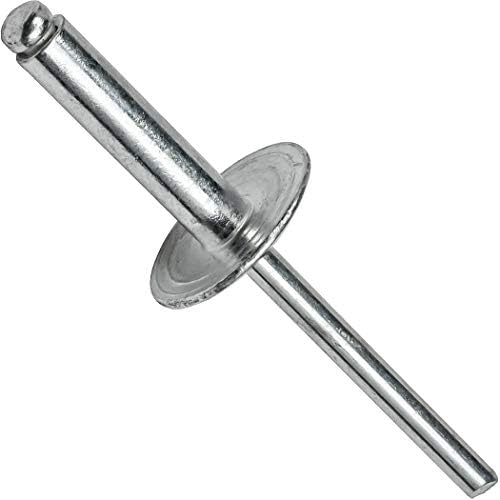 Large Flange Pop Rivets 3/16" x 1" All Aluminum Dome Head Blind 6-16 Gap .876" - 1.00" Quantity 50 by Fastenere