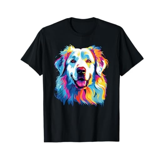Watercolor Colorful Pyrenean Mountain Dog Great Pyrenees T-Shirt