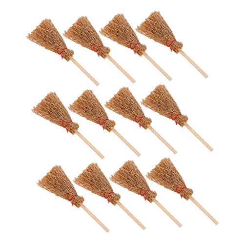 TOYANDONA 24 Pçs Cena Cosplay Cor De Palha Para Acessórios Vassouras Decoração De Casa De Bonecas De