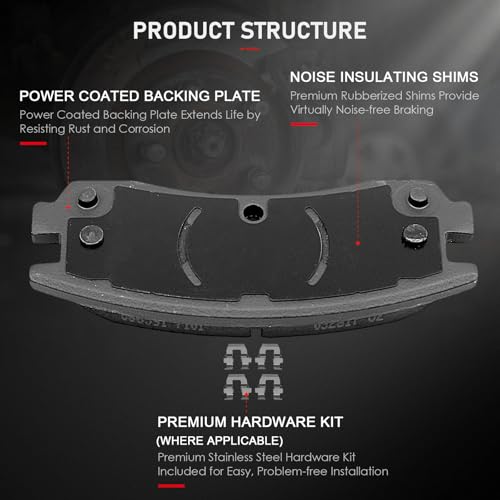 Image of cciyu D698 D699 8pcs Front & Rear Ceramic Brake Pads Kits 97-04 For Buick Regal,00-05 For Chevrolet Impala,02-04 For Oldsmobile Silhouette,02-04 For Pontiac Montana