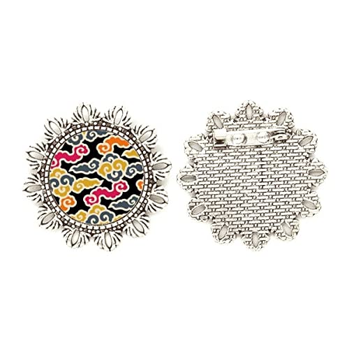 Broche de plata con diseño de nubes para lucir en blusas de estilo asiático