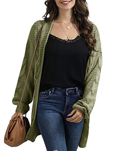 Image of Womens Oversized Chunky Open Front Cardigan Sweaters Cable Knit Long Sleeve Cardigans Outwear Coats