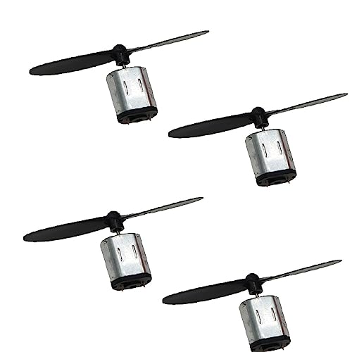 4 Pcs 3-3.7V DC Micro DC Motor,22000RPM High Speed Motor with Propeller CW CCW Model Airplane Helicopter Fan Toys Hobbies Smart Car DIY Kit (Black)