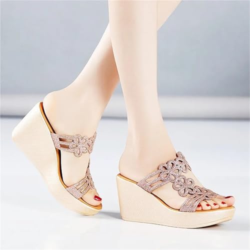Platform Shoes Women Summer High Heels Slides Chunky Wedges Slippers3
