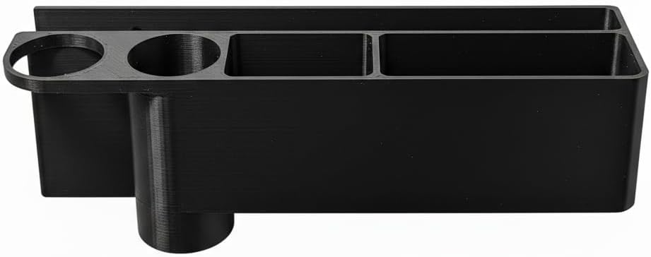 Magnetic Patrol Car Organizer Box - Black Carbon Fiber Style Storage for Mobile Phones, Flashlights & ID Cards - Heavy Duty N52 Magnet Mount
