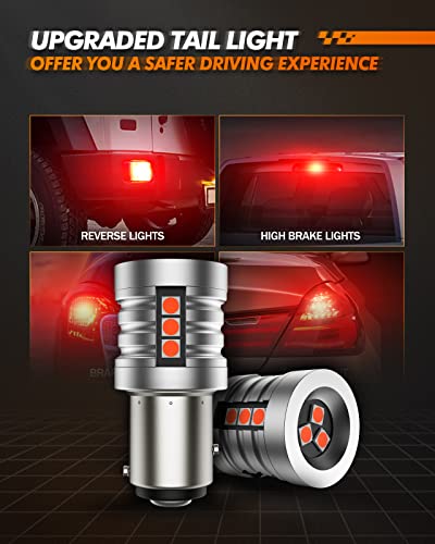 Sealight 1157 Led Bulb Red , Super Bright Led Tail Light Bulb For 2057 2357 7528 Bay15D-Suit For Back Up Reverse Tail Brake Parking Lights(2 Pack） #TOP7