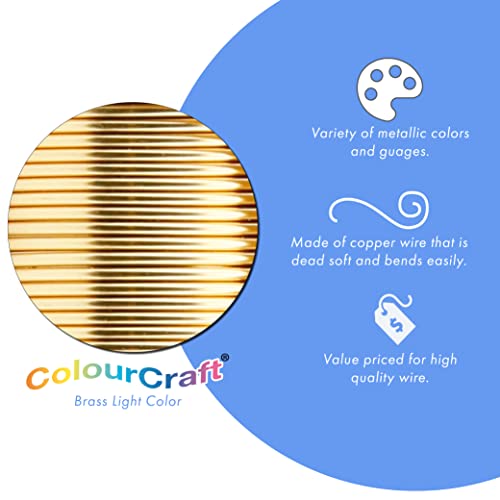 Beadalon Colourcraft Wire, 28 Gauge / 0.32 Mm, Brass Light Color, 36.5 M / 40 Yd Spool #TOP1