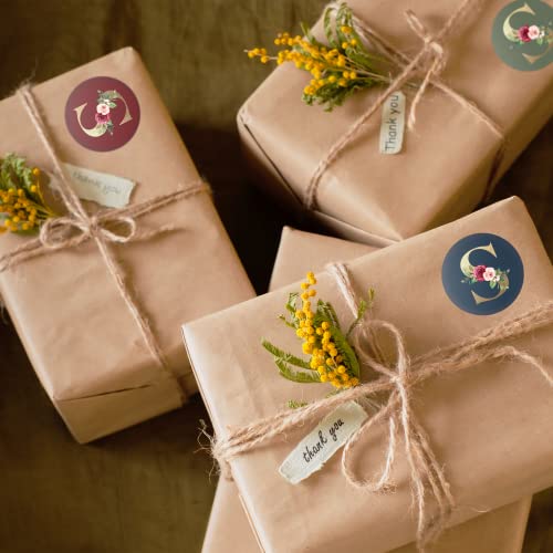 Mobiusea Creation Monogram Stickers| Gold Foil | Initial Envelope Seals Letter S | 9 Chic Color Assortments | Wedding Monogram Stickers| 1.4 Inch | 90Pcs Floral Envelop Stickers Seals #TOP3