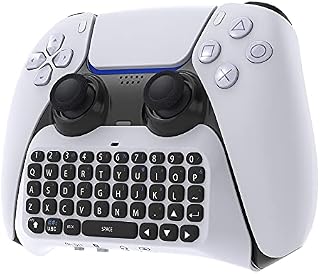 MENEEA Wireless Controller Keyboard for PS5, Bluetooth 3.0 Mini Portable Gamepad Chatpad with Built-in Speaker & 3.5MM Audio Jack for Playstation 5 Voice Chat Board for Messaging and Gaming Live Chat