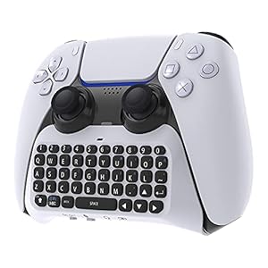 Wireless Controller Keyboard for PS5, Bluetooth 3.0 Mini Portable Gamepad Chatpad with Built-in Speaker & 3.5MM Audio Jack for Playstation 5 Voice Chat Board for Messaging and Gaming Live Chat