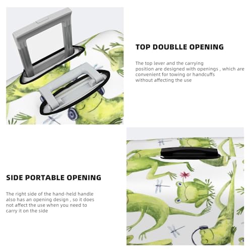 Funny Frogs dancing camera cute Travel Luggage Covers - Elasticity Suitcase Covers Protector for Luggage 18-32 Inch4