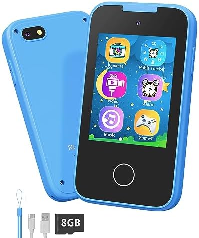 shiningstone Kids Toddler Toy Phone for Girls Boys Age 3-6, MP3 Music Player with Dual Camera, Kids Phone for Boys 3 4 5 6 7 Year Old, Best Christmas Birthday Gifts for Kids(Blue)