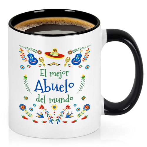 YHRJWN Grandpa Gifts, El Mejor Abuelo Del Mundo Coffee Mug, abuelo Gifts, Christmas Birthday Gift for Grandpa from Grandkids, 11 Oz