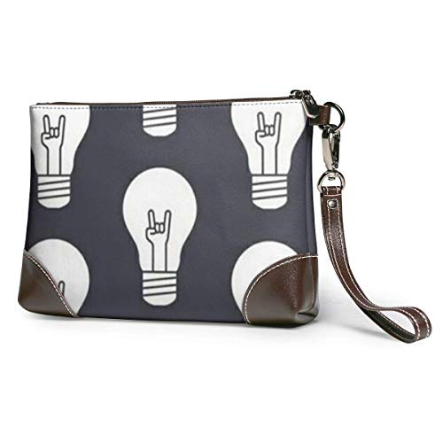 Preisvergleich Produktbild EDFG Glühbirne mit Rock Geste Frauen Leder Geldbörsen Kupplung Telefonkarten Handtaschen