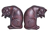 BUCHSTÜTZEN KATZEN Buchstützen Katzen Art Deco Set 2 St. Tiere Figuren cw050 Palazzo Exklusiv