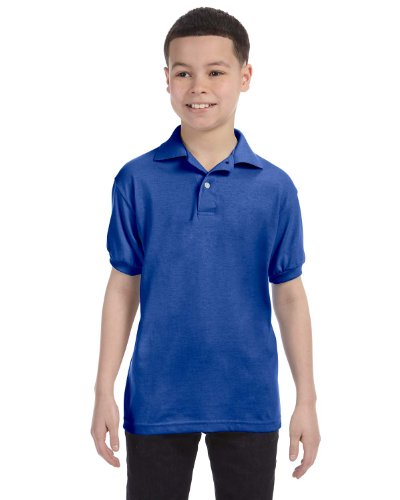 Hanes Boys' Short Sleeve Eco Smart Jersey Polo2