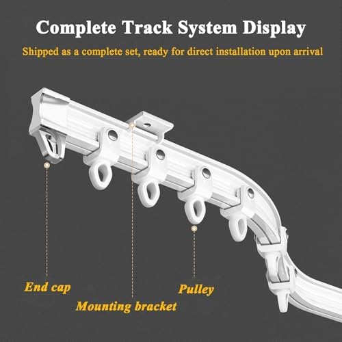 Heavy Duty Curtain Rails & Fittings, Flexible Ceiling/Wall Mount Track, Ultra-Thin Room Divider Rod for Bedroom & Patio Sliding Doors (Double/Ceiling, 4m/13.12ft)