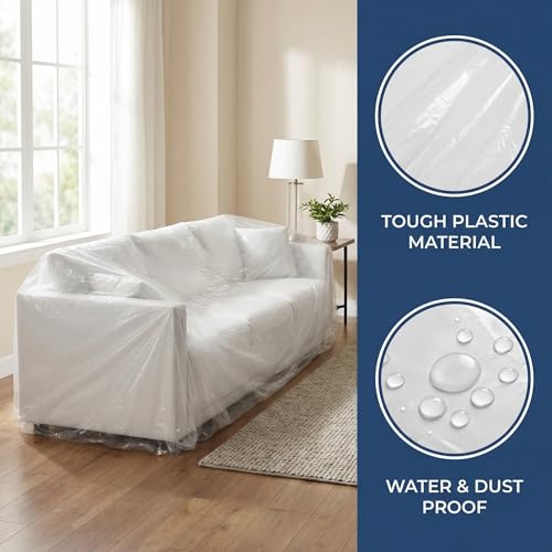 Protector de sofá transparente para evitar manchas y polvo en tu mudanza 8