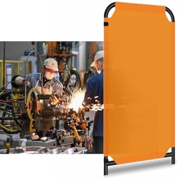 Fireproof Welding Blanket Roll Width Waterproof Silicone Coating Flame Retardant Wear Resistant Tarpaulin for Equipment,Flame Retardant Welding Screen with Metal Frame, Fireproof Fiberglass