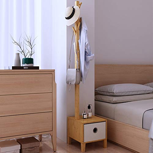 Cintres en bois de bambou avec boîte de rangement pour chambre élégante