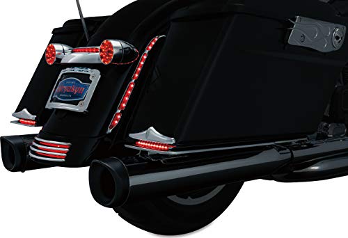 Kuryakyn 5448 Motorcycle Lighting: Bullet Style Led Rear Turn Signal Conversion Inserts, Dual Circuit For 2009-19 Harley-Davidson Motorcycles, Chrome Bezels/Red Lenses, 1 Pair #TOP4