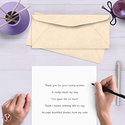 Natural #10 Parchment Business Envelopes – Perfect For Invitations, Greetings, Holiday, Office, Invoices, Letters, Mailings | 4 1/8 X 9 1/2 Inches | 50 Per Pack #TOP5