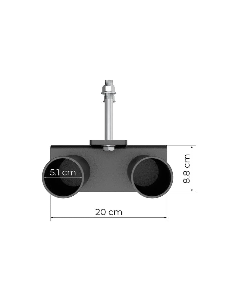 ATLETICA R8 Double Bar Holder | Compatto e salvaspazio | Per la conservazione verticale di due aste da 50 mm all'interno o all'esterno sul rack R8 | verniciato a polvere