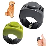 Menibeuty 2 Stück Klicker Hund, Training Ring, 21mm und 19mm, Clicker Hund & Klicker Katze Trainingsset mit Fingerring, Hundetraining Zubehör für Hunde, Katzen- und Pferdetraining (Grasgrün/Grau)