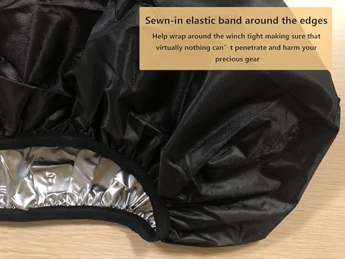 FLYMEI Winch Cover 600D Water Resistant, Dust-Proof, UV-Resistant Winch Protection Cover, Ideal for Electric Winches 8000-12000 lbs - Thumbnail 4