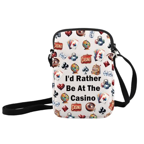 JXGZSO Gambler Gift I'd Rather Be At The Casino Crossbody Bag Lucky Dice Shoulder Bag