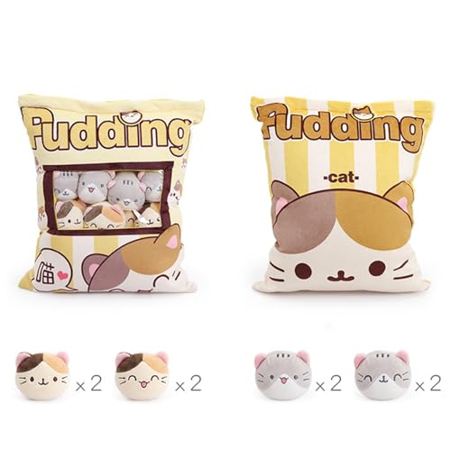 Oreiller pudding peluche chat et coussin de snack mignon pour enfant - 5