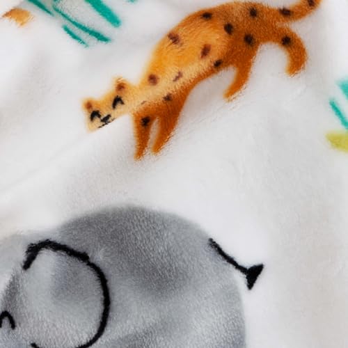 Image of Flannel Toddler Blanket - 50 inchx40 inch Soft Kids Throw for Boys & Girls - Perfect for Naptime, Travel & Bedding (Jungle)