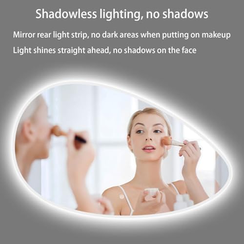Miroir de bain LED éclairage ajustable et miroir de maquillage mural anti-explosion - 3
