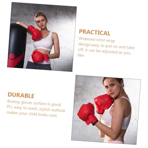 Guantes de boxeo tailandés con cubierta de PU resistente para adultos 7