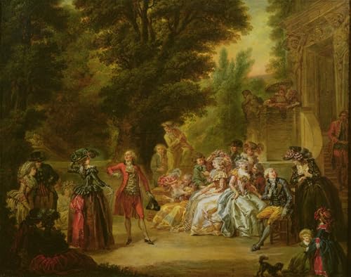 Tableau le menuet sous le chêne Watteau pour habiller un grand mur blanc 60x90