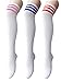 Zando Women Thin Stripes Tube Thigh High Tights Over Knee Socks B 3 Pairs 2