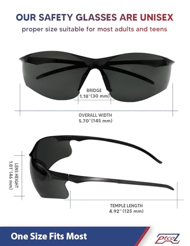 3-Pack ANSI Z87.1 Smoke Tinted Safety Glasses - image 7