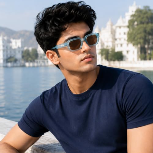 Image of Stood Square Sunglasses | UV Protected | Polycarbonate Frame | Shiny Finish | Men & Women | SG-STD0025