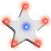 Light Up Turbo Flashing Blinking Star LED Body Light Lapel Pins (25-Pack)