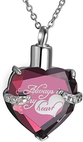 Dawwoti Urn Jewelry Stainless Steel Ash Holder Heart Shape Cremation Necklace Chain Excluded for Pets Human Beings