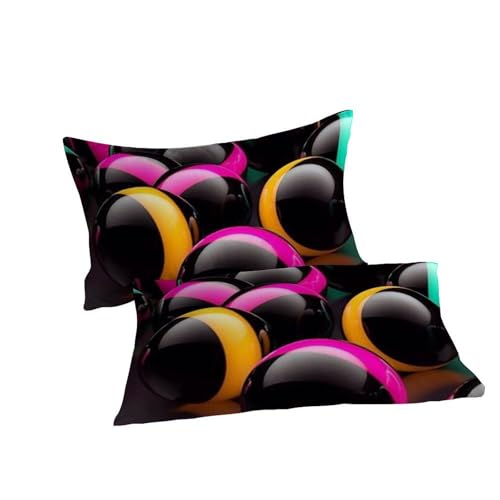 Housse de couette boules colorées imprimé 3D microfibre lit super king 260x220cm - 7
