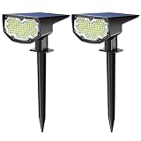 Solar Outdoor Lights, 𝟭𝟬𝟲 LEDs Super Bright Spot Lights Outdoor IP68 Waterproof, 𝟭𝟬𝟬𝟬 Lumens Auto On