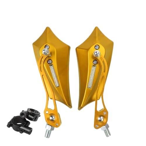 Espejos retrovisores de 10mm dorados para manillar de bicicleta y moto eléctrica