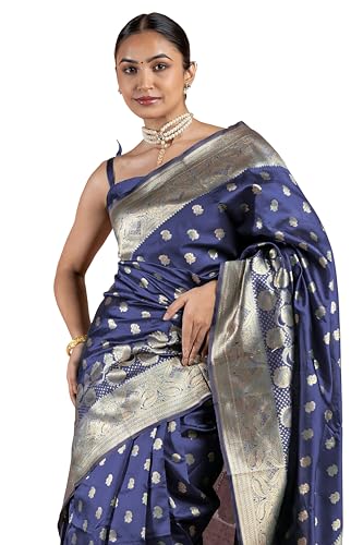 Image of Subham Women Saree Chandrakor Paithani Silk Cotton | Soft Daily Wear Golden Zari Sari with Unstitched Blouse