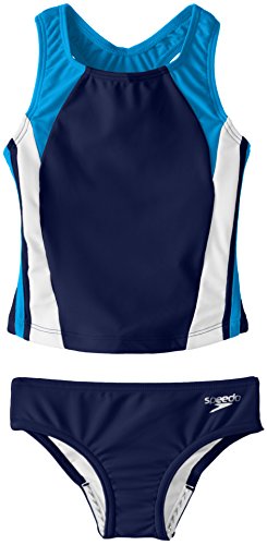 Speedo Girl's Swimsuit Two Piece Tankini Infinity Splice Thick Strap - Manufacturer Discontinued Speedo Girl's Swimsuit Two Piece Tankini Infinity Splice Thick Strap - Manufacturer Discontinued
