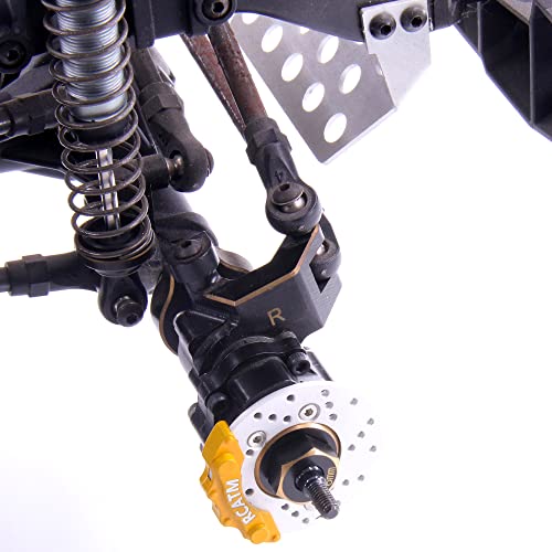 Rcatm Brass Knuckle & Hub Carrier & Portal Knuckle Cover & Scale Brake Rotor & Caliper Set For 1/10 Rc Crawler Traxxas Trx-4 Trx6 #TOP2