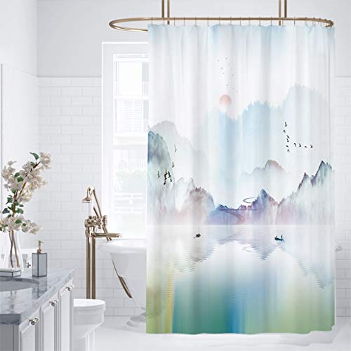 Rideau de douche épais et imperméable en tissu 240x200cm style H - 3