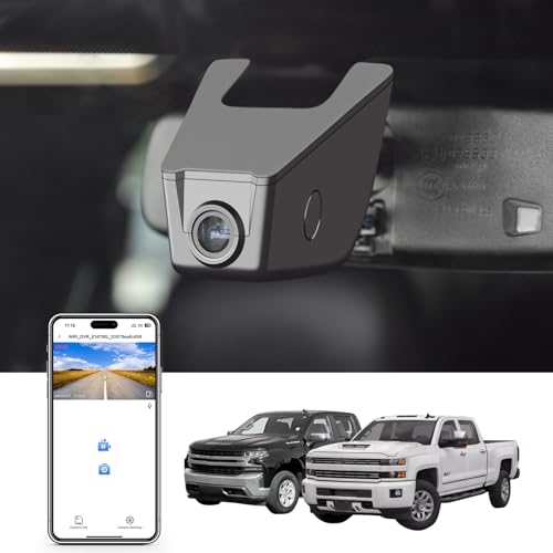 Mangoal 4K Dash Cam fit for Chevy Silverado Select 1500 2014-2021; Select 2500/3500 2015-2023 (Model E), No Vehicle Sensor Cover, 2160P Video, WiFi & APP, 64GB Card